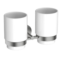 Стакан двойной для зубных щеток Aquatek Бетта AQ4617BGM, цвет оружейная сталь - фото 