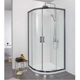 Душевое ограждение Aquatek 80x80 см AQ ARI RO 08020BL, чёрный/прозрачное - фото 