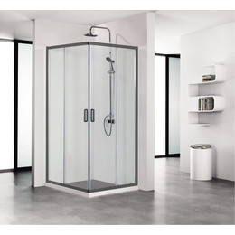 Душевое ограждение Aquatek 80x80 см AQ ARI KV 08020BL, чёрный/прозрачное - фото 