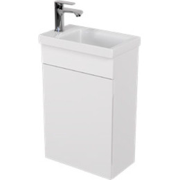 Тумба подвесная с раковиной Mirsant Soho quadro 40 см (универсальная) белый - фото 