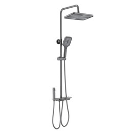 Душевая стойка Aquatek Поларис AQ3040BGM (с гигиеническим душем) оружейная сталь, Цвет производителя: оружейная сталь - фото 