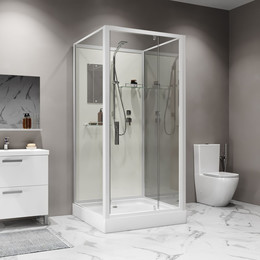 Душевая кабина Niagara Standart 80x80 см ST80/15Q/BK, белый/прозрачное - фото 