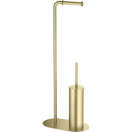 Ёршик для унитаза с держателем для туалетной бумаги Aquatek Оберон AQ4231BG, цвет золото шлифованное - фото 
