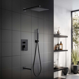 Душевая система для ванны Aquatek Либра AQ1673MB (со скрытой частью) чёрный матовый, Цвет производителя: чёрный матовый - фото 