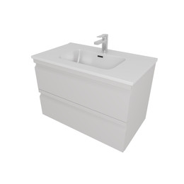 Тумба подвесная с раковиной-столешницей Aquatek 80 см AQ77080-LG, серый туман - фото 