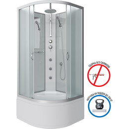 Гидробокс Niagara 90x90 см 23081424BKTG, серебро/матовое - фото 