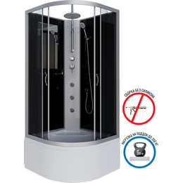 Гидробокс Niagara 80x80 см 25071434BKTG, серебро/тонированное - фото 