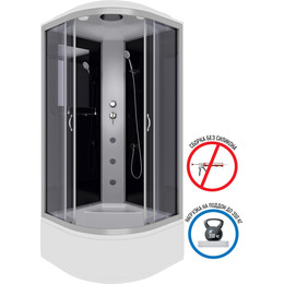 Гидробокс Niagara 80x80 см 25071434G, серебро/тонированное - фото 