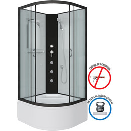 Гидробокс Niagara 80x80 см 67071414BKG, чёрный/прозрачное - фото 
