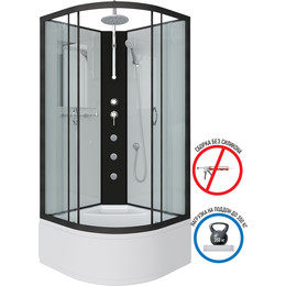 Гидробокс Niagara 80x80 см 67071414BKTG, чёрный/прозрачное - фото 