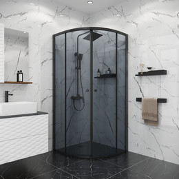 Душевое ограждение Niagara Eco 80x80 см NG-1003-14T, чёрный матовый/тонированное - фото 