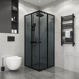 Душевое ограждение Niagara Eco 90x90 см NG-1009-14QT, чёрный матовый/тонированное - фото 