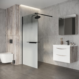 Душевая перегородка Niagara Nova 90 см NG-582-90BLACK, чёрный матовый/матовое - фото 