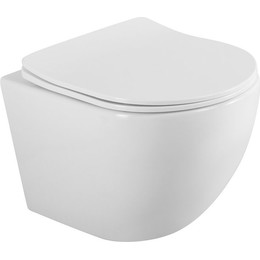 Унитаз подвесной безободковый BelBagno Uno 2.0 BB7306CHR/SC с тонкой крышкой микролифт, Цвет производителя: белый - фото 