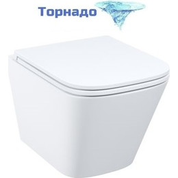 Унитаз подвесной безободковый Iddis Bild BIQRNSEi25 с тонкой крышкой микролифт (система смыва Торнадо) - фото 