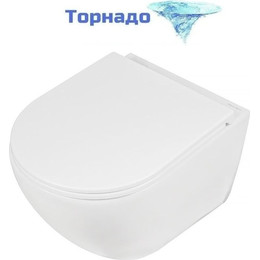 Унитаз подвесной безободковый AN Bloom с крышкой микролифт (система смыва Торнадо) - фото 