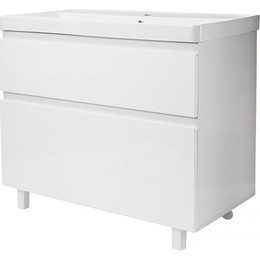Тумба напольная с раковиной AN Сандра 100 см, белый - фото 