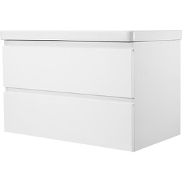 Тумба подвесная с раковиной AN Сандра 80 см, белый - фото 