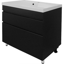 Тумба напольная с раковиной AN Эстелла 70 см, графит - фото 