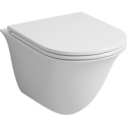 Унитаз подвесной безободковый Grossman GR-4412S с крышкой микролифт, белый глянцевый, Цвет производителя: белый глянцевый - фото 