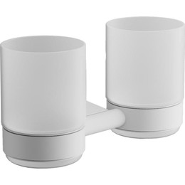 Двойной стакан для зубных щеток Belz B91508, белый матовый - фото 