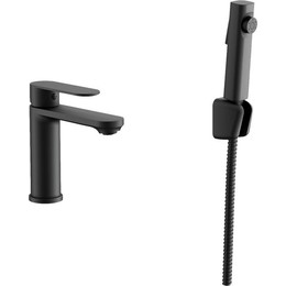 Смеситель для раковины с лейкой для биде Belz B12713-7, чёрный - фото 