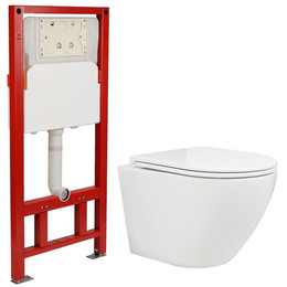 Инсталляция с подвесным безободковым унитазом AN Sky сиденье микролифт, крепление - фото 