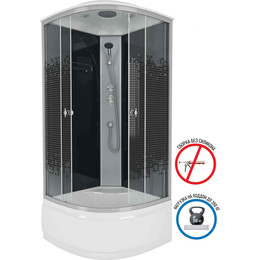 Душевая кабина Niagara Eco 90x90 см NG-7508-14BLACK, профиль хром матовый, стекло мозаика (безсиликоновая сборка) - фото 