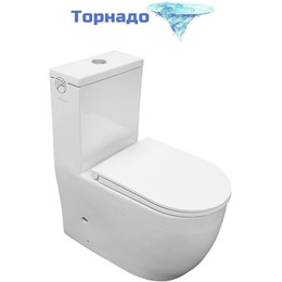 Унитаз-моноблок Azario Velluto AZ-6281 с тонкой крышкой микролифт (Система смыва Торнадо) - фото 