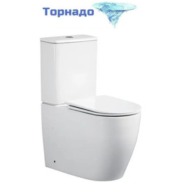 Унитаз-компакт безободковый Cerutti SPA Vince 10373 с тонкой крышкой микролифт (система смыва Торнадо) - фото 