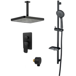 Набор смесителей 4 в 1 для душа Aquatek Вега AQ1075MB, чёрный матовый, Цвет производителя: чёрный матовый - фото 