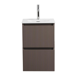 Тумба подвесная с раковиной BelBagno 40 см UNO-MINI-400-2C-SO-СO, бежевый матовый - фото 