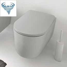 Унитаз подвесной безободковый Kerasan Nolita 531559, светло серый (Система смыва торнадо) - фото 