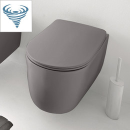 Унитаз подвесной безободковый Kerasan Nolita 531589, ferro matt (Система смыва торнадо) - фото 