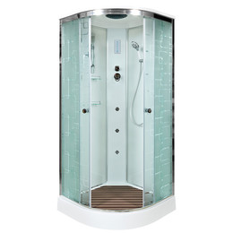 Гидробокс Avacan 90x90 см EM1590GM+EL, хром/узор (безсиликоновая сборка) - фото 