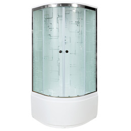 Душевая кабина Avacan 80x80 см EM4580, хром/узор (безсиликоновая сборка) - фото 