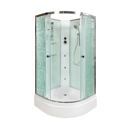 Гидробокс Avacan 100x100 см EM2710NGM, хром/узор (безсиликоновая сборка) - фото 