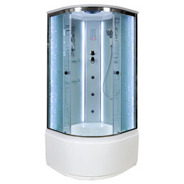 Гидробокс Avacan 80x80 см EM4580LED+GM, хром/узор (безсиликоновая сборка) - фото 