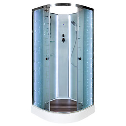 Душевая кабина Avacan 110x110 см EM2011NLED, хром/узор (безсиликоновая сборка) - фото 