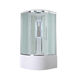 Душевая кабина Avacan 110x110 см EM5011LEDnew, хром/матовое (безсиликоновая сборка) - фото 