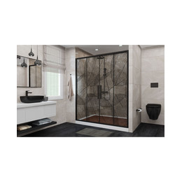 Душевая дверь Avacan (170-190) см FB2-170, чёрный/узор - фото 