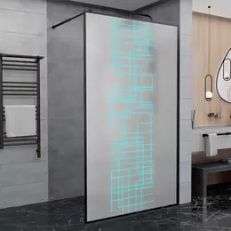 Душевая перегородка Avacan 110 см LB110MT стекло (8 мм) с кронштейном в комплекте, чёрный/матовое - фото 