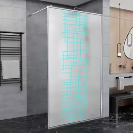 Душевая перегородка Avacan 120 см LC120MT стекло (8 мм) с кронштейном в комплекте, хром/матовое - фото 