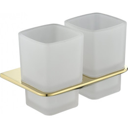 Двойной стакан для зубных щеток Grocenberg AC0056GO, цвет золото - фото 