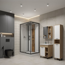 Душевое кабина EvaGold 120x80 см EG210021, чёрный/прозрачное - фото 