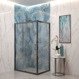 Душевое ограждение EvaGold 120х90 см EG220073, оружейная сталь/прозрачное - фото 