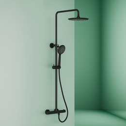 Душевая стойка с термостатом Sancos Game SC3002MB, чёрный матовый - фото 