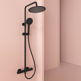 Душевая стойка с термостатом Sancos Kanedo SC7200MB, чёрный матовый - фото 