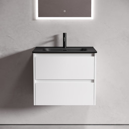 Тумба подвесная с раковиной Sancos Libra 60 см LB60W (раковина Element CN7001MB) - фото 