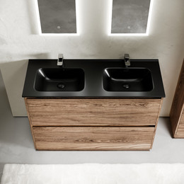 Тумба напольная с раковиной Sancos Libra Floor 120 см LB120F-2ECH, дуб чарльстон (раковина Element CN7004MB) - фото 